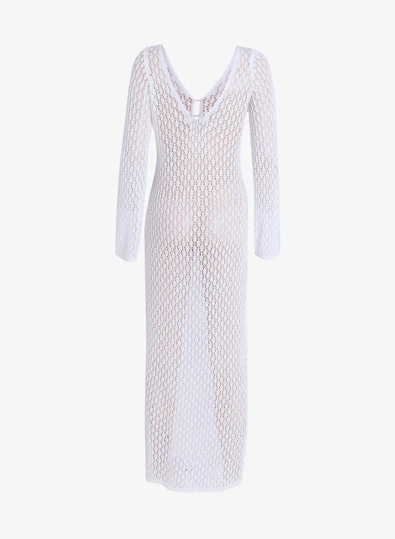 Ginger Scoop Neck Crochet Beach Dress